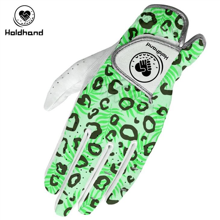 Yellow Leopard Print PU Leather Golf Gloves OEM Golf Customization